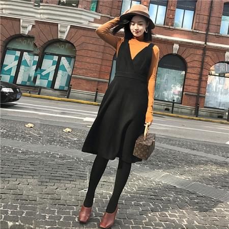 呢子背心裙